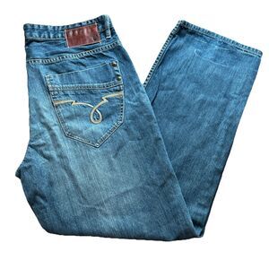 Ecko Unltd Raw & Uncut Wide Baggy Leg Denim Jeans Men’s 36x32 Actual (38x32) Y2K